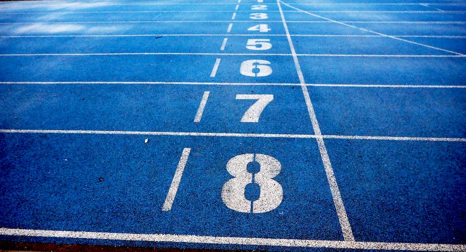 The picture of blue running tracks.