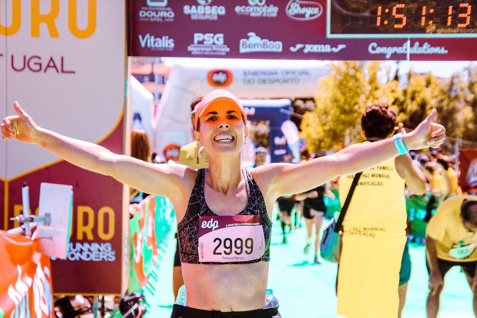 A runner finishing a marathon